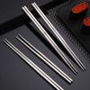 1 Pair Chopsticks Stainless Steel Non-Slip Chopstick Metal Sushi Sticks Food Chinese Chopsticks
