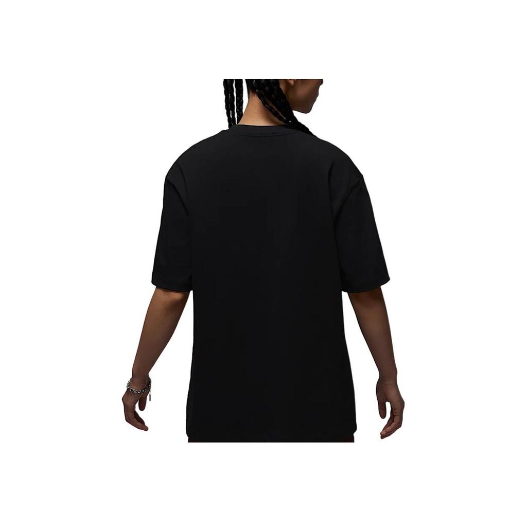 Jordan Футболка женская с круглым вырезом, свободного кроя, с коротким рукавом, дышащая, с логотипом-буквой, черная IH0834010