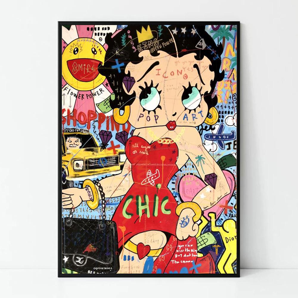 Street Graffiti Style Wall Art Poster Fashion Mona Lisa Lady Liberty Home Room Decor Canvas Painting Mural Picture Print Artwork