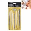 Dental Cleaning Tools Set Mouth Mirror Stainless Steel Tweezers Elbow Probe Dentists Instrument Teeth Whitening Dentistry