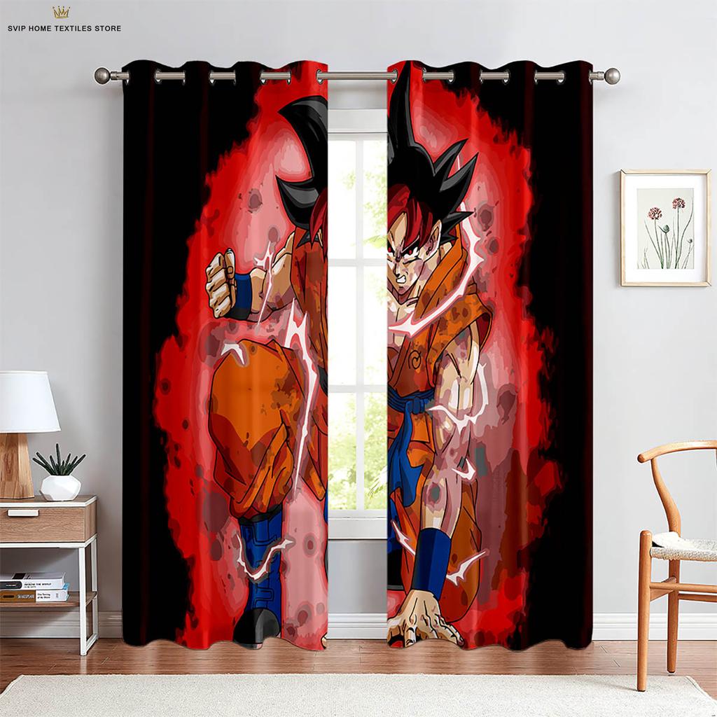 Шторы с мультяшным принтом для украшения детской комнаты и общежития, Японский комикс с горячей кровью, Набор из 2 штук