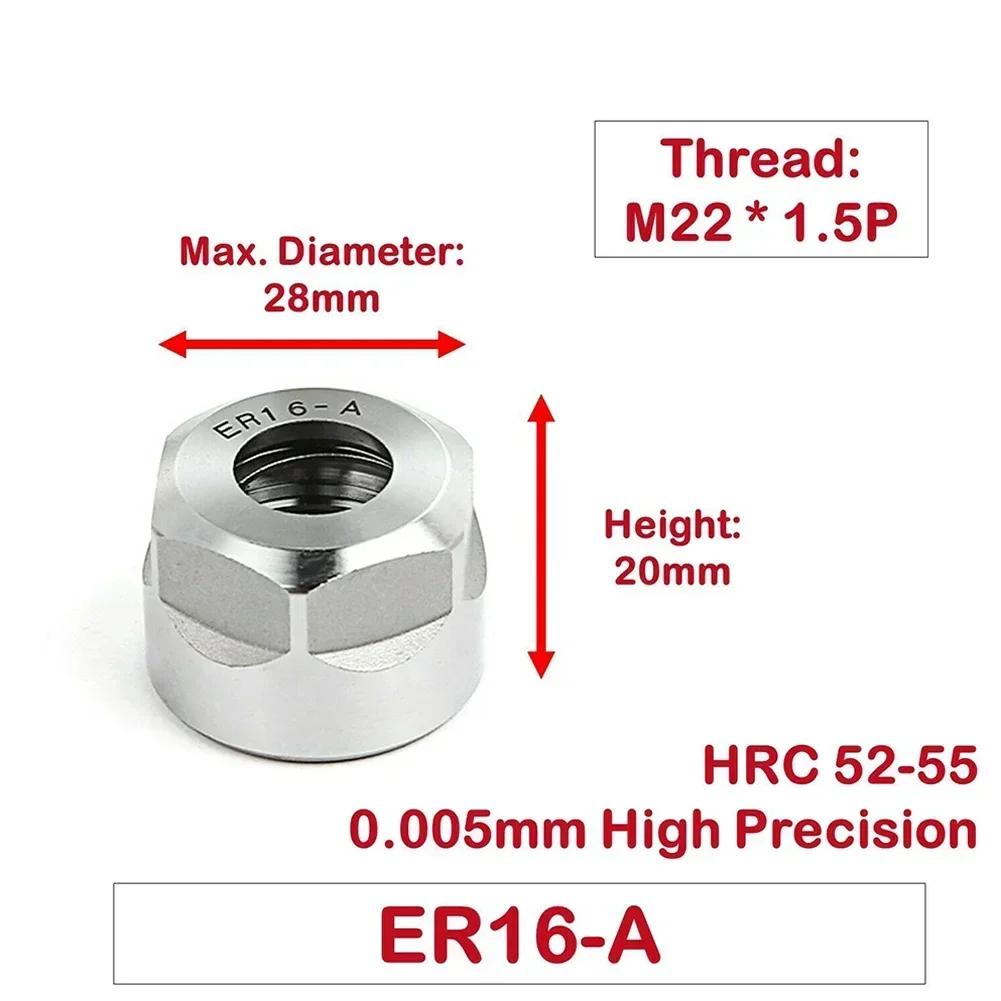 Высокоточная зажимная гайка ER для цанги 20CrMoTi ER11 ER16 ER20 ER16 M ER32 UM Фрезерный патрон Колпачок Зажимная гайка ER