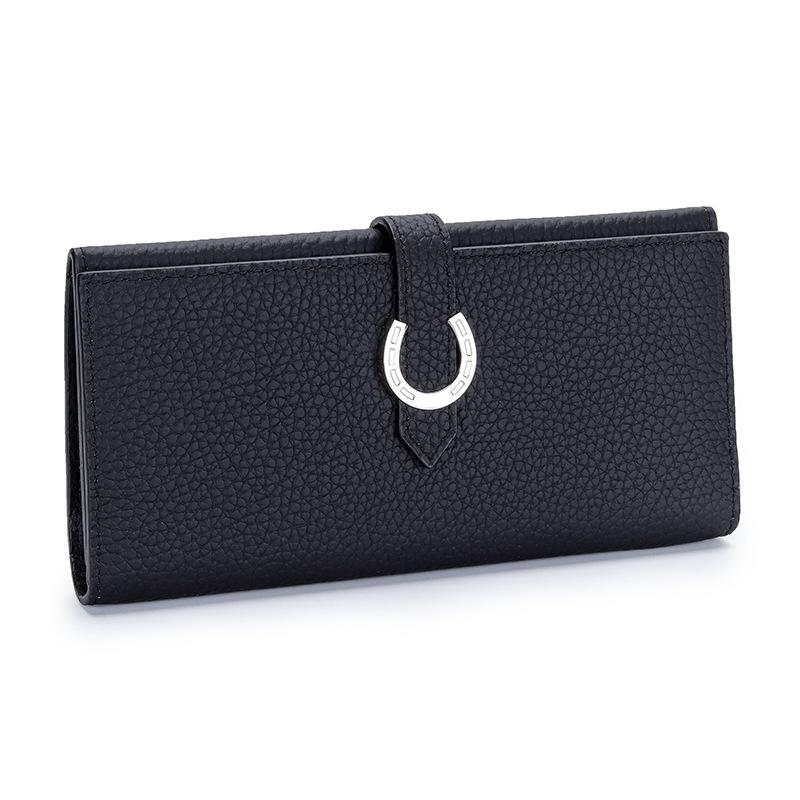 2024 New Real Leather Women Wallets Long Calfskin Purses For Ladies Fashion C Letter Hasp Clutch Bag High Capacity Phone Purse
