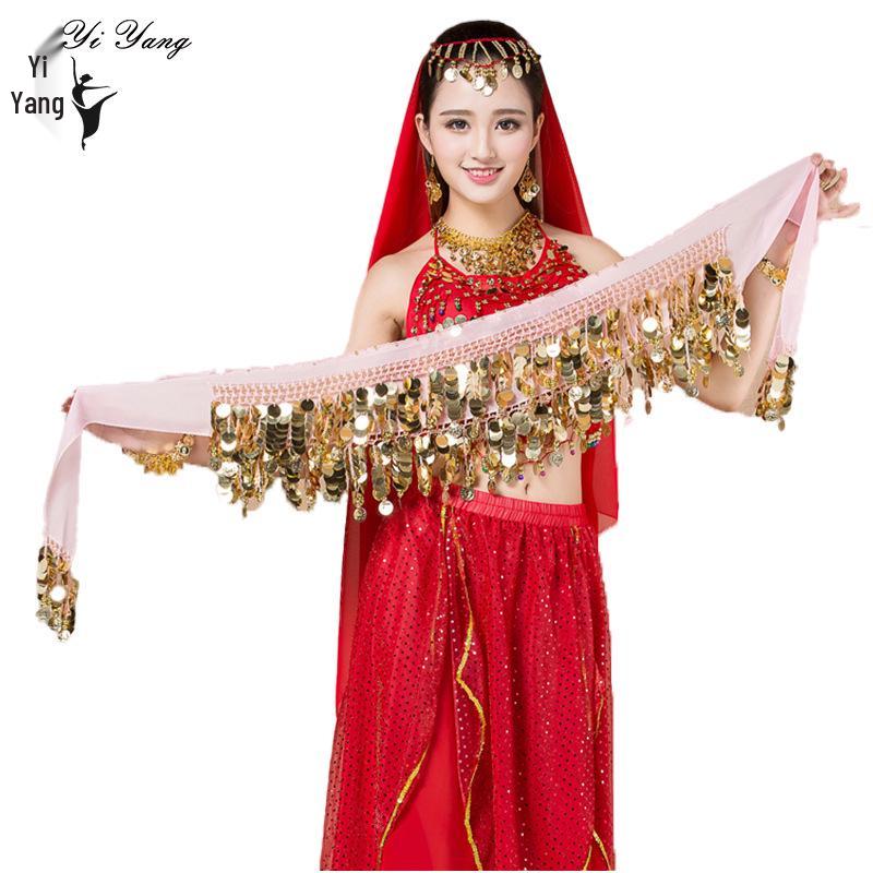 Набор с пайетками: пояс для танца живота и нарукавник для выступлений и практики