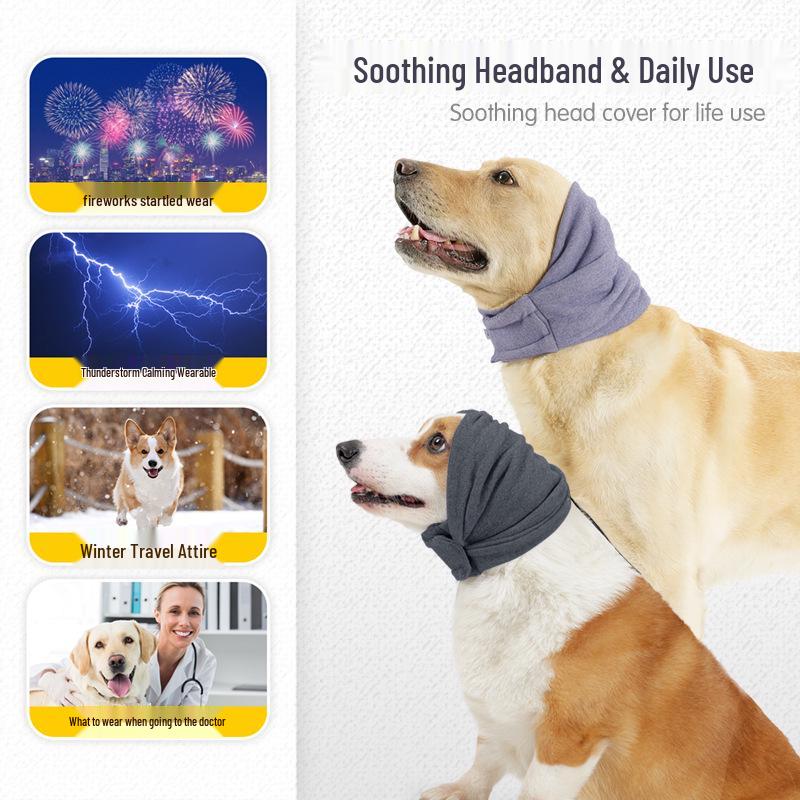 Adjustable Dog Calming Ear Muffs - Anti-Thunder Winter Warmth Headband
