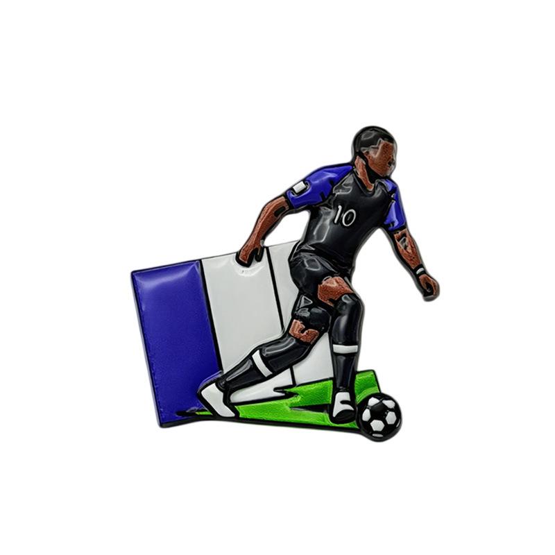 Football Star Brooch Messi Ronaldo World Cup Commemorative Pin 3D Metal Enamel Fashion Accessories Gift