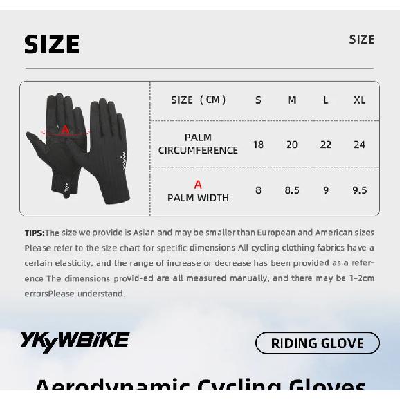 YKYWBIKE Cycling Gloves Full Finger Aerodynamic Road Bike Gloves Shock Absorbing Touch Screen Reflective Bicycle Gloves