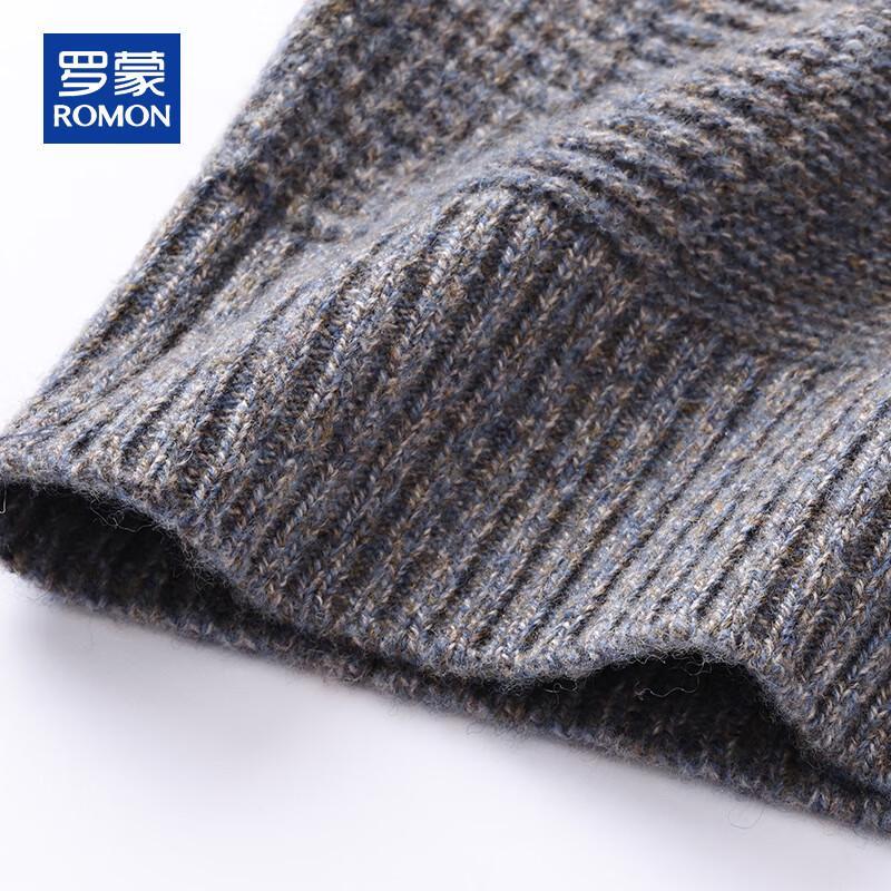 ROMON Мужской кардиган с V-образным вырезом из 100% чистой шерсти