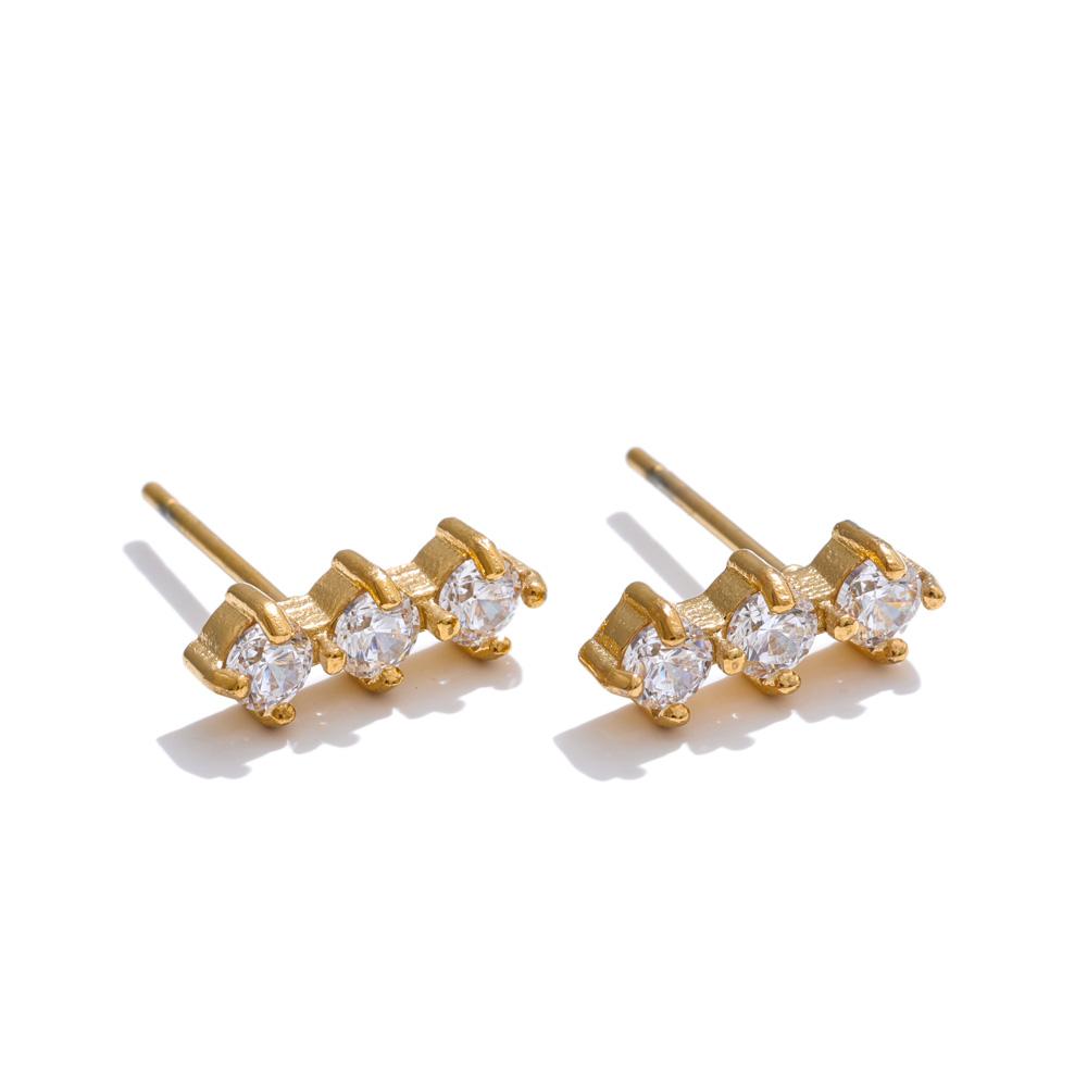 Eetit Высококачественные блестящие серьги-пусеты с кубическим цирконием для женщин из нержавеющей стали, нежные, популярные, универсальные, подарок