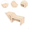Hamster House and Habitat Small Pet Castle Home Chew Cage Toy,Wood,Small Animal Hideout Hut Play Toy