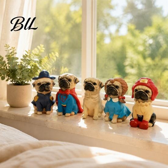 Unique Gift for Pug Lovers Cute Dog Coin Money Bank, Resin Pet Saving Box, Solid Piggy Bank Small Tabletop Birthday Christmas Gifts Kids Boys