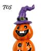 Holiday Seasonal Home Decor Halloween Pumpkin Statue, Resin Spooky Face Figurine for Funny Cartoon Indoor Tabletop, Tiered Tray, Party, Desktop