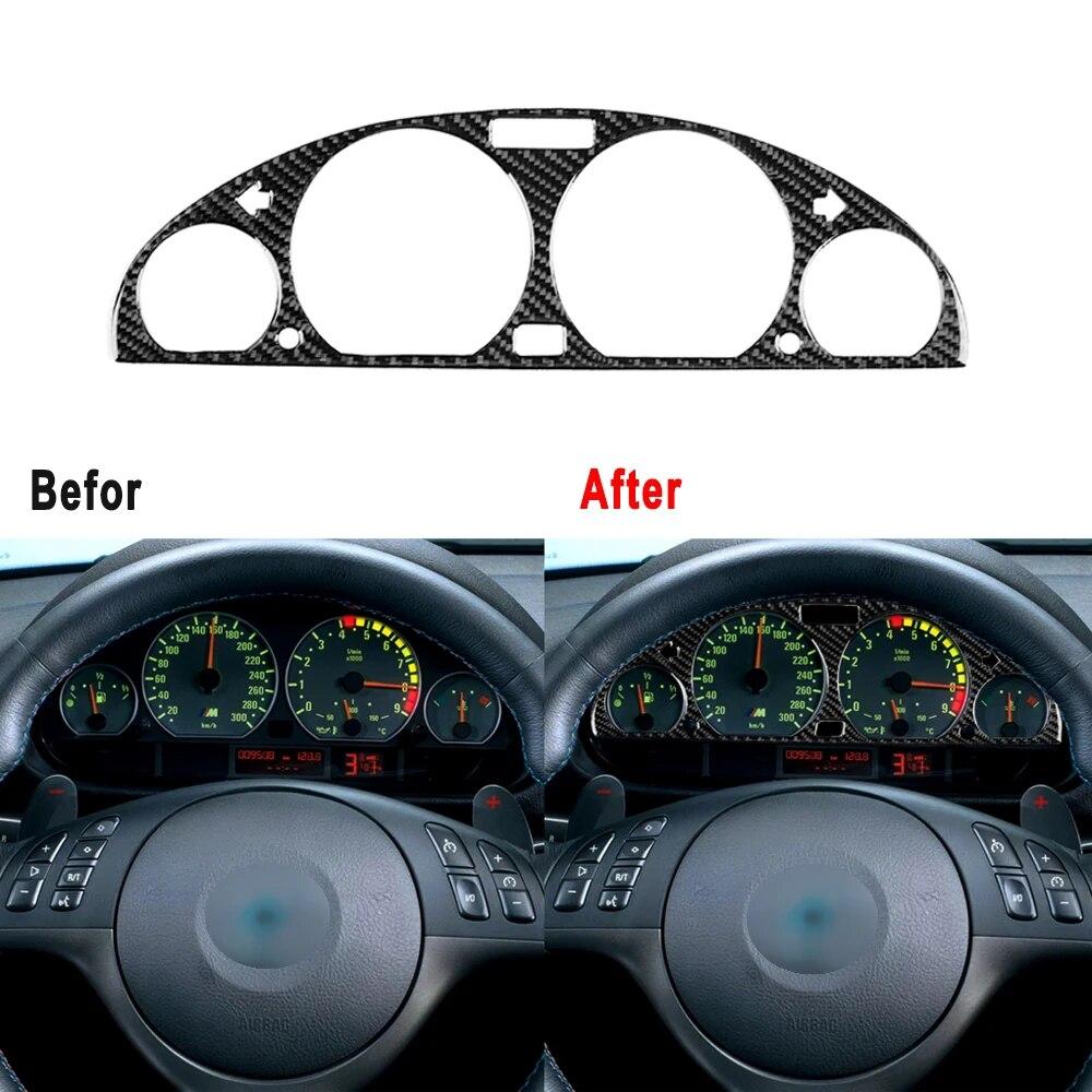 Автомобильная центральная приборная панель из углеродного волокна, декоративная рамка, накладка на панель, наклейки для BMW E46 M3 1998-2005, аксессуары Voiture