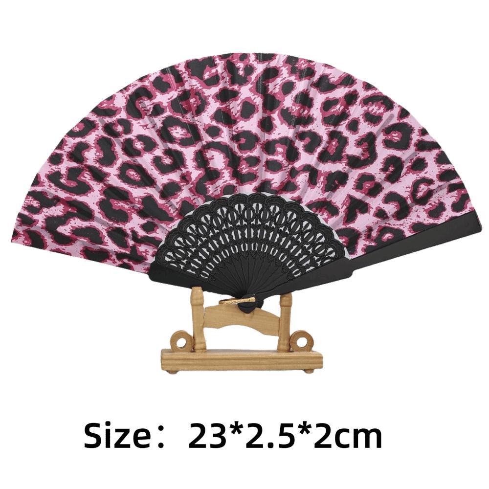 Cloth Hand Fold Fan Leopard Print Dance Fan Portable Performance Fan Performance Decor