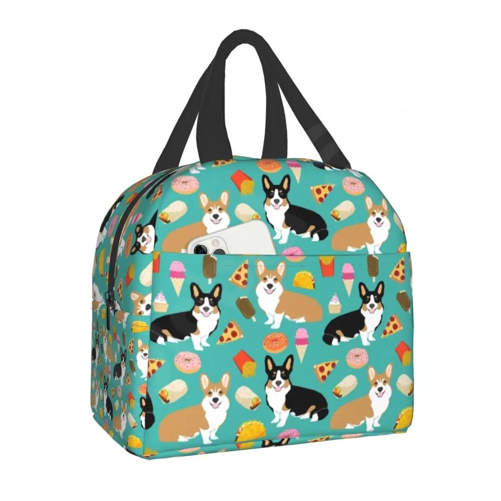 Утепленная сумка для обеда с рисунком королевы Елизаветы и корги для женщин, многоразовая термосумка-холодильник для обеда на работе, в школе, на пикнике