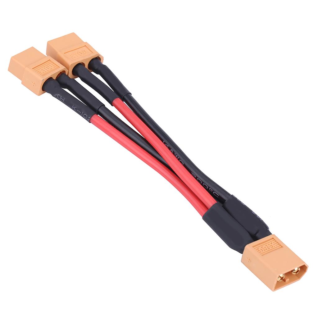 XT60 Parallel Battery Pack Connector Adapter 14AWG Cable for RC Lipo 1 Male to 2 Female