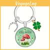 Four Leaf Clover And Mushroom Keychain Cute Pendant For Holiday Gift Event