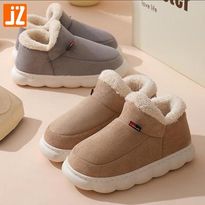 Унисекс осень-зима, большой размер, толстая подошва, домашняя хлопковая обувь, мужские повседневные бархатные меховые хлопковые тапочки, женские теплые нескользящие тапочки для пар 36-45