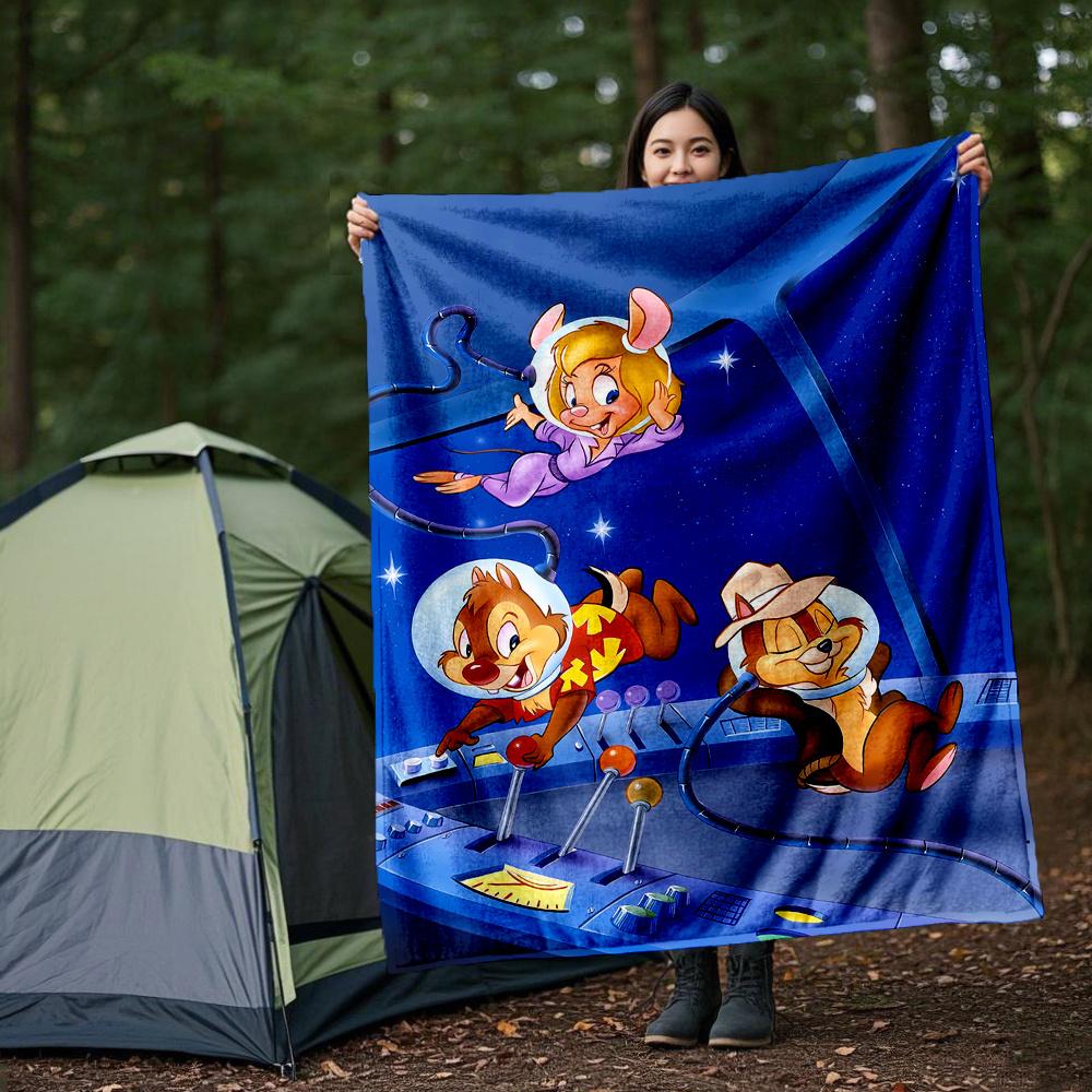 1 шт., Плед с Чипом и Дейлом 'Космос', Мягкий плед для декора комнаты, Идеальная идея подарка для семьи и друзей, Гостиная, Путешествия, Кемпинг