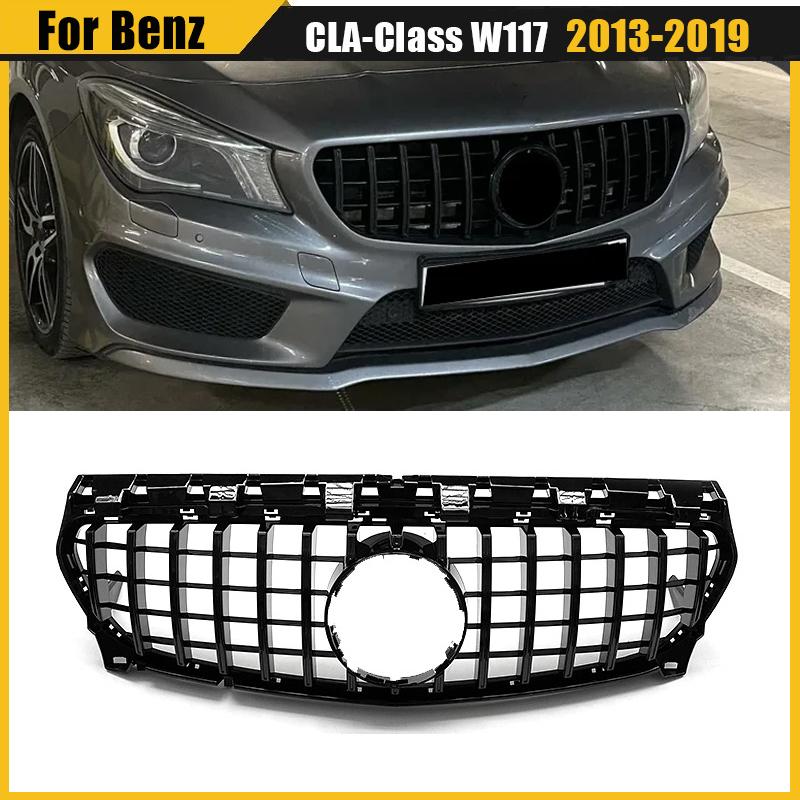 Front Bumper Grille For Mercedes Benz CLA-Class W117 2013-2019 CLA180 CLA200 CLA250 GT Style Hood Mesh Front Grill Auto Parts