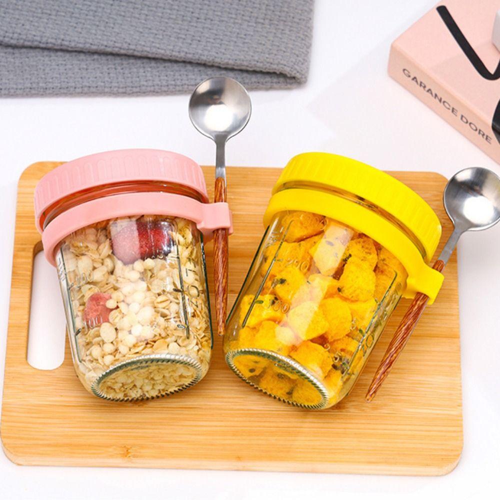 16 oz Overnight Oats Cup Heat-resistant Glass Cereal Storage Jars New Mason Jar