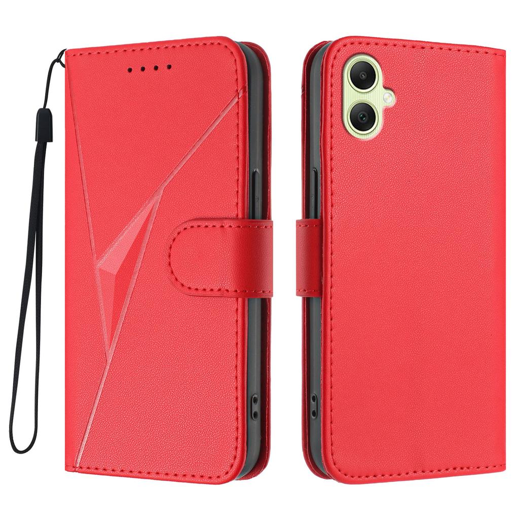 Для Samsung Galaxy A07 Чехол Кожаный чехол для телефона с треугольным тиснением и шнурком