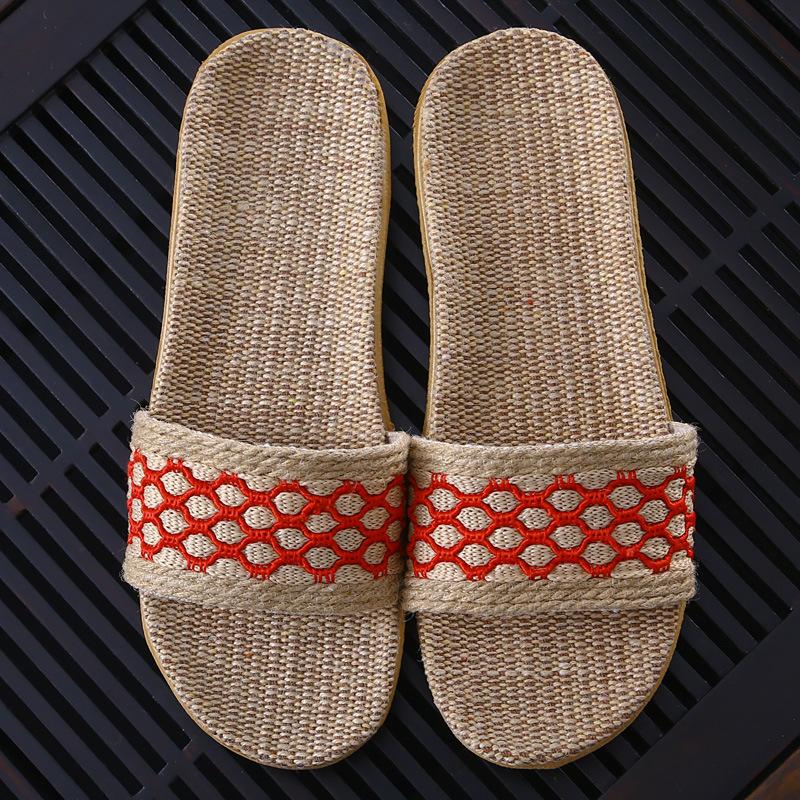 New Summer Retro Woven Home Slippers