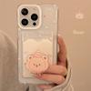 Cute Bear Bracket Card Bag Suitable for IPhone14 Apple 15 Promax Mobile Phone Case Cute 11 All Inclusive 16 Transparent