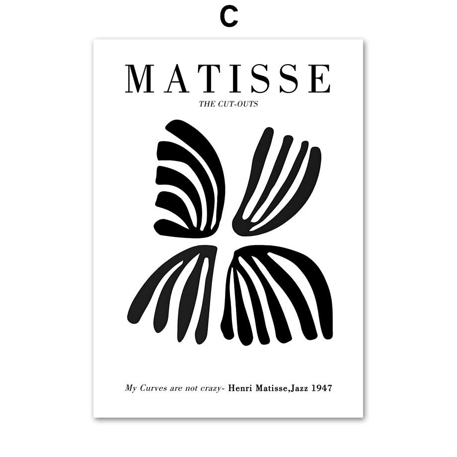 Черно-белый абстрактный Матисс коралловый лист человеческого тела настенные художественные принты холст живопись скандинавский постер Декор фотографии для гостиной