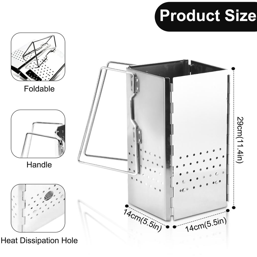 Outdoor Small Barbecue Grill Stainless Steel Bbq Charcoal Stove Portable Foldable Camping Charcoal Barbecue Stove Kitchen Tools