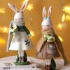 Bunny Figurine Cartoon Animal Theme Decorative Stable Base Practical Cute Holding Flower Statue Kids Room Ornament Birthday Gift