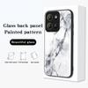 For Motorola Moto G15 4G Case Marble Pattern Tempered Glass+PC+TPU Protective Phone Cover