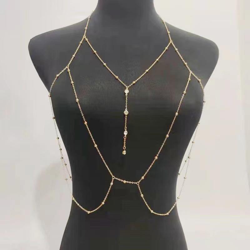 Chest chain, accessories, bra pure desire for sexiness, necklace, clothing, body chain, mesh chest, versatile chain for front underwear