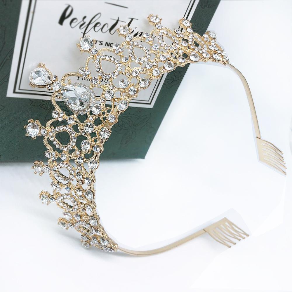 Корона-тиара для выступления Подарок на день рождения для женщин Аксессуары для волос принцессы Аксессуары для свадебного платья Барокко Взрослая Церемония