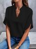 2024 Women's Casual Summer V-neck Loose Solid Color Blouse