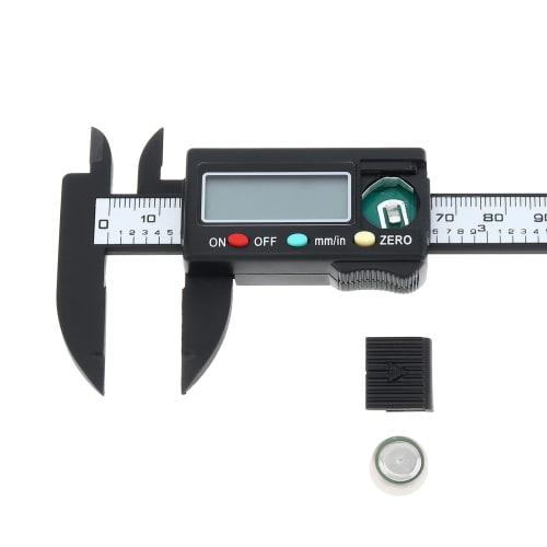 Smgda Digital Caliper, 100mm Carbon Fiber, for Inner and Outer Diameter, Depth, and Step Measurements, LCD Electronic Micrometer, for Carpentry DIY, W