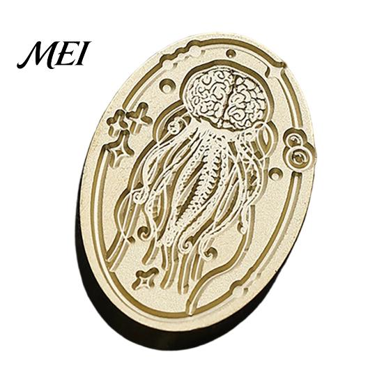 Gothic Craft Accessories Wax Seal Stamp Head, Retro Skull And Bat Pattern Head Sealing Stamp, Punk Style Brass for Letter Decoration