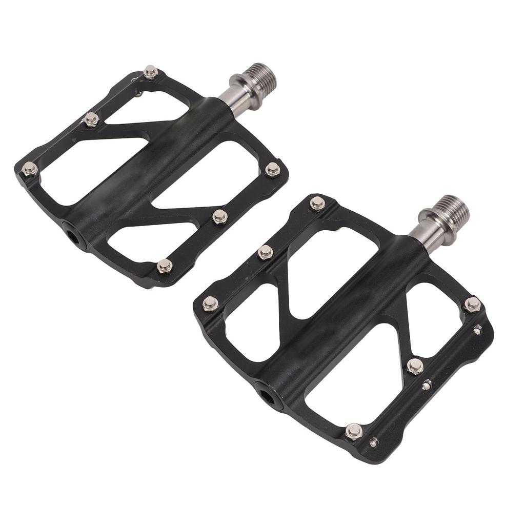 1Pair Bike Flat Platform Pedals Mountain Road Bicycle Aluminum Ultra Light with 3 Bearings for Replacement