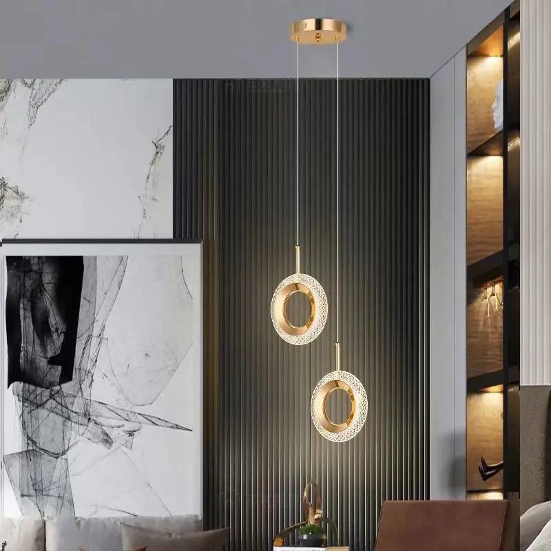 Светодиодный хрустальный подвесной светильник, круглый/овальный подвесной светильник, креативный дизайн, современное освещение для спальни, столовой, коридора, бара, балкона