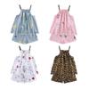 Baby Kids Pajamas Set Girls Clothes Pineapple Pattern Sling Outfits Blouse Tops+Shorts Sleepwear 2pcs Cute Set