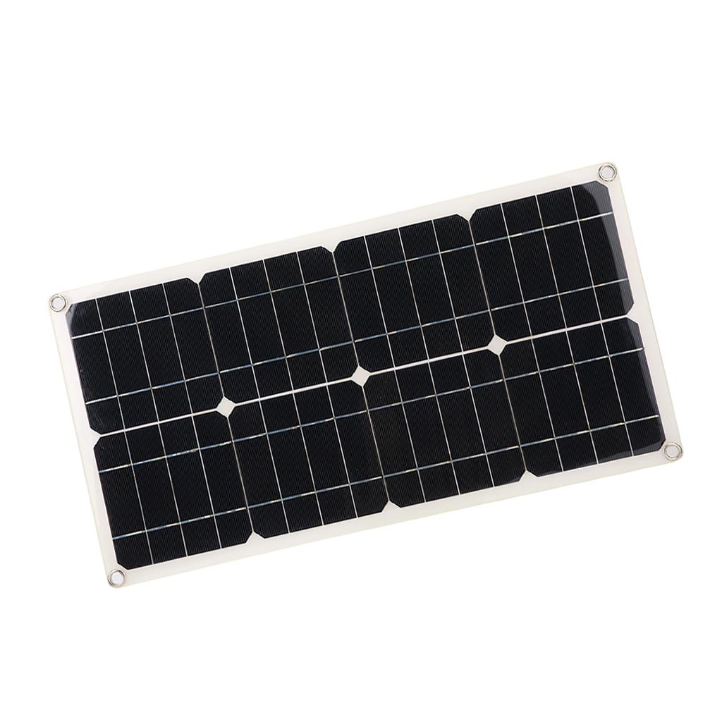 25W Dual 5V USB Flexible Single Crystal Solar Power Panel Kit Car Battery Charger Controller