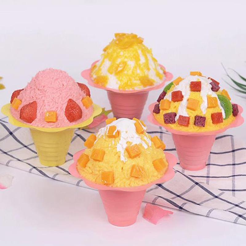 20 шт. одноразовые чашки для йогурта, снежные конусы, чашки для мороженого, смузи, чашка для мороженого, бритый лед, песок, чаша для льда, цветок, снег, чашка для льда