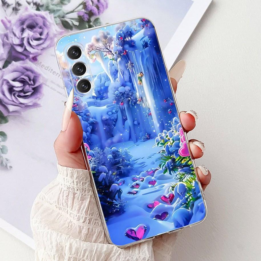 Чехол для Samsung Galaxy A24 4G SM-A245F Чехол Модный Цветочный Мраморный Мягкий Силиконовый Чехлы для Телефона Для Samsung A14 A34 A54 5G Fundas