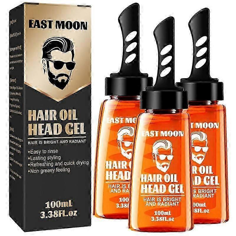 3Pcs 2-in-1 Hair Oil Head Gel Brush Quick-drying Hair Gel Combs Non-greasy Hair Salon