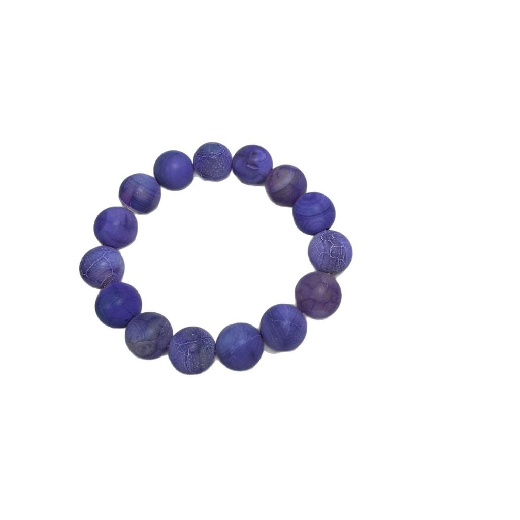 Natural Medicine Cream Purple Agate Bracelet