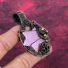 Pink Chalcedony Rough Gemstone Pendant Copper Wire Wrapped Jewelry Dainty Pendant
