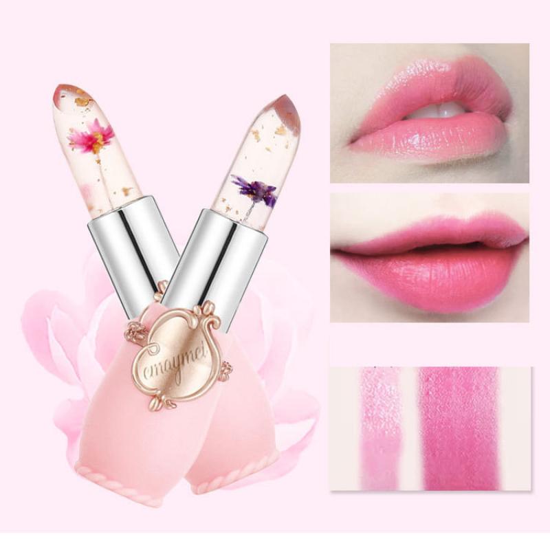 Цветочная золотая фольга, желейная помада для обесцвечивания, прозрачная цветочная помада, увлажняющая помада, меняющая цвет