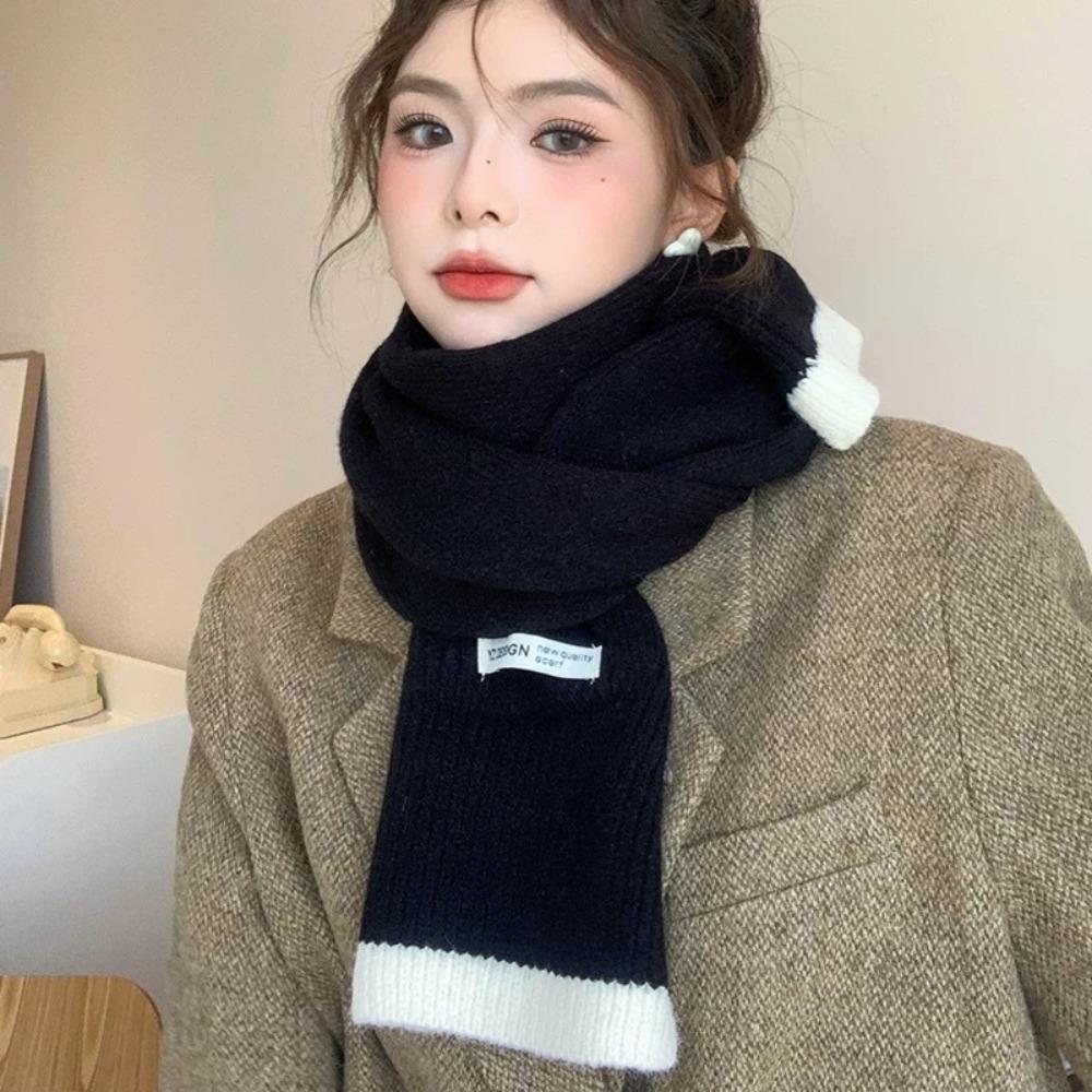 Warm Winter Wool Scarves Korean Style Women Cashmere Shawl Elegant Multicolor Knitted Scarf  Female