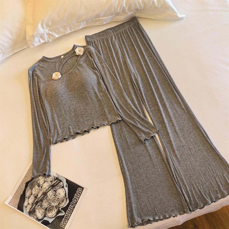 Высококачественный корейский женский комплект для дома из модального хлопка на весну и осень с дизайном розы и нагрудником