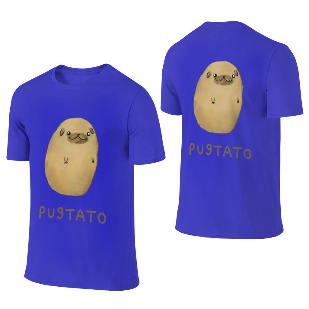Pugtato Simple Reversible Tshirt Light Commuting Atmosphere Basic Tee